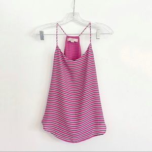 🌸Ann Taylor LOFT navy blue/pink tank